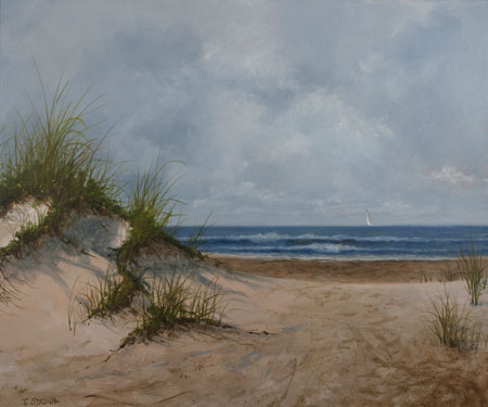 Struna Galleries of Brewster and Chatham, Cape Cod Paintings of New England and Cape Cod  - *Sailing Nauset